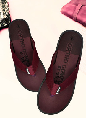 DR STTEP Women Orthopedic Women Slippers Soft Sole Comfort Footwear for Daily Use Slippers(Maroon , 8)