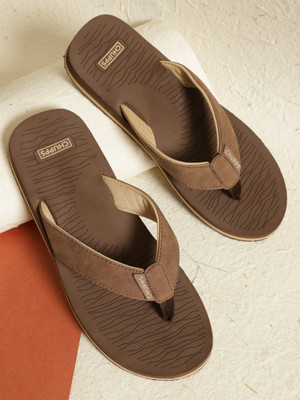 Chupps Men Grip Tan & Brown Soft Footbed Lightweight Flip Flops Chappals For Flip Flops(Tan , 8)