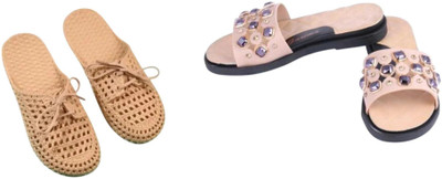 Belgium Beauty Women Flip Flops(Grey, Grey , 6)