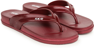 Skyultra Women Flip Flops(Maroon , 4)