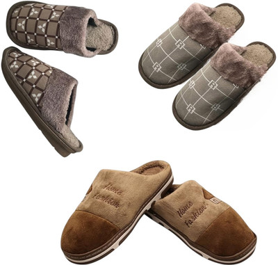Mahi Enterprises Men Flip Flops(Beige, Beige, Brown , 7)