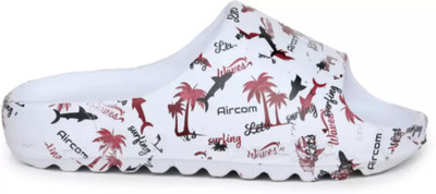 LNT FASHION Men Flip Flops(Maroon, White , 9)
