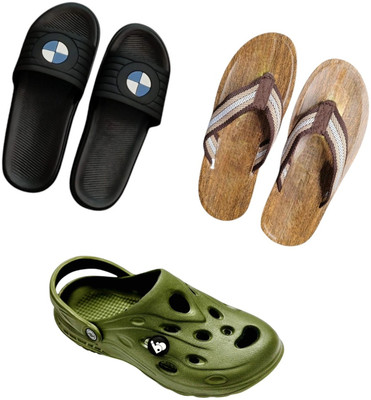 BLIBBERS Men Slippers(Black, Brown, Green , 9)