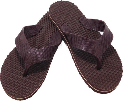 BreeZy Men Flip Flops(Brown , 7)