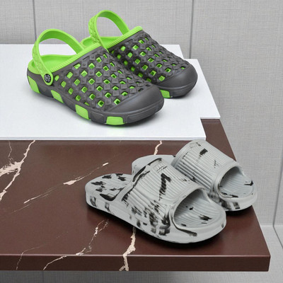 Acorn Men Slides(Green, Grey , 9)