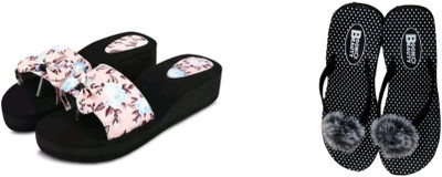 BOOMBEAUTY Women Flip Flops(Multicolor , 4)