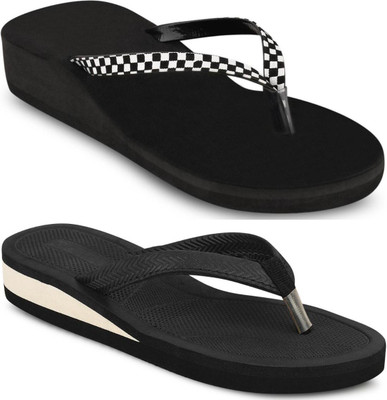 Yashasvi Women Flip Flops(White, Black , 5)