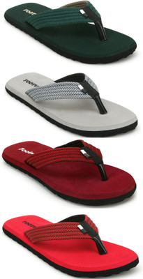 Footup Men Slippers(Green, Grey, Maroon, Red , 10)