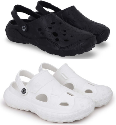 Pampy Angel Men Clogs(Black, White , 9)