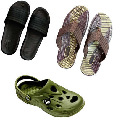 BLIBBERS Men Slippers(Black, Brown, Green , 8)