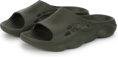 yoho Men Dolphy men soft slides slipper with mild acupressure | Comfortable, stylish | Slides(Olive , 9)