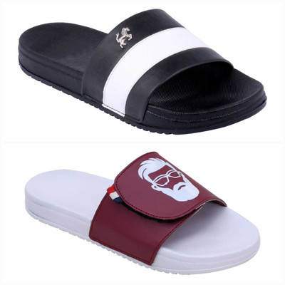 PERY-PAO Men Slides(Multicolor , 7)