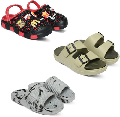 Acorn Men Slides(Red, Beige, White , 6)