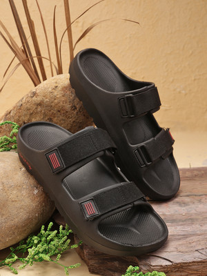 WELCOME Men Lightweight with Arch Support Durable Anti-Skid & Stylish Dailywear| Slides(Black , 7)