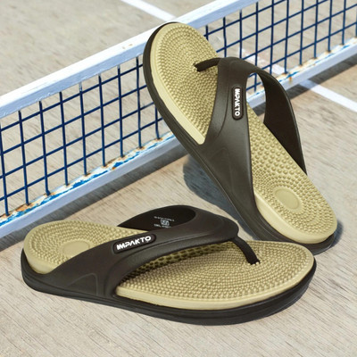 Impakto by Ajanta Men Flip Flops(Brown , 8)