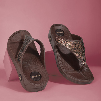 Bata Women Slippers(Brown , 4)