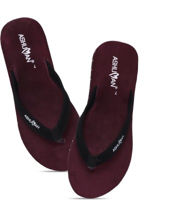 ASHUMAN Women Women/Girls stylish Ortho slippers Indoor Outdoor Soft And Comfortable Slippers(Maroon , 6)