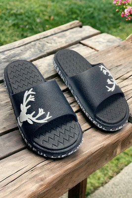 Fabbmate Boys Slip On Slipper Flip Flop(Black , 16-17 Years)