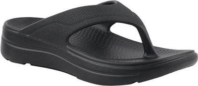 Neoz Men Levirex Lightweight with Arch Support Durable Anti-Skid & Stylish Dailywear| Flip Flops(Black , 6)