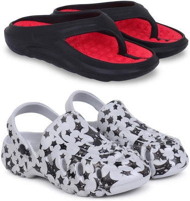 Pampy Angel Men Slippers(Red, Grey , 10)