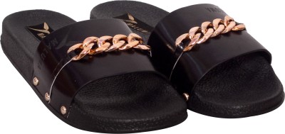 maluma Women Slides(Black , 6)