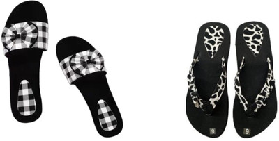 BOOMBEAUTY Women Flip Flops(Multicolor , 8)