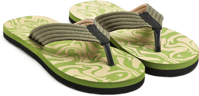 house of common Men Flip Flops(Green , 8)