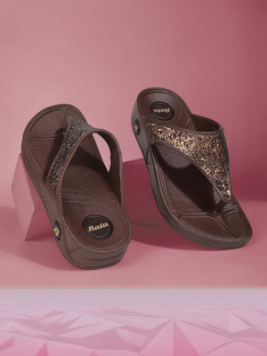 Bata Women Slippers(Brown , 4)
