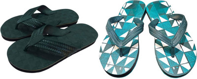 Mikro Men Slippers(Blue, Green , 7)