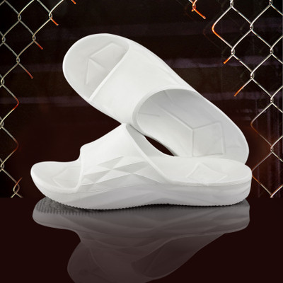 CARRITO Men EVA Stylish & Comfortable for Men/Boys Waterproof Flat Slides/Slippers Slides(White , 6)