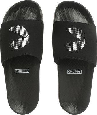Chupps Men Dot Fusion Ergo-X Slides(Black , 6)