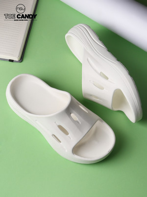 TOE CANDY Men Slides(White , 7)