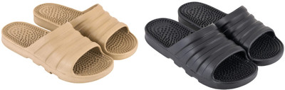 Urban Yug Men Slippers(Beige, Black , 7)
