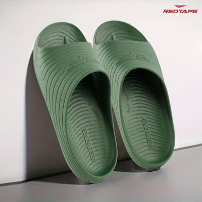 RED TAPE Men Slides(Olive , 9)