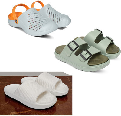 Acorn Men Slides(Orange, Olive, White , 10)