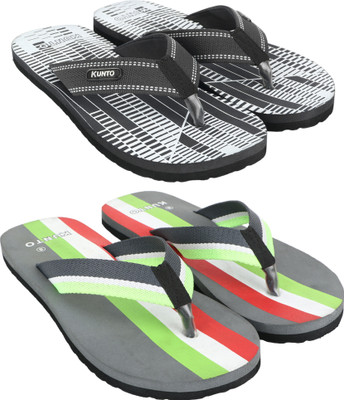 KUNTO Men Flip Flops(Multicolor , 7)