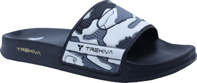 TREKIVA Men Premium Sliders Trendy Comfortable Flexible & Durable, Anti-Skid| TSG-2003 Slides(Black , 9)