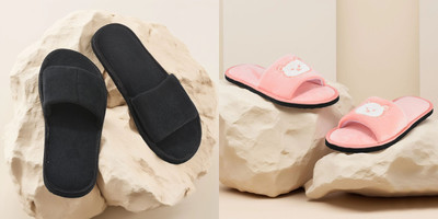 Y key Women Flip Flops(Black, Pink , 6)