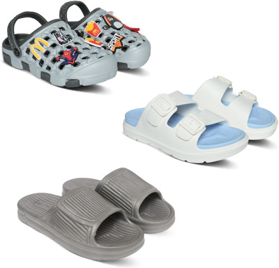 Acorn Men Slides(Grey, Blue, Grey , 7)