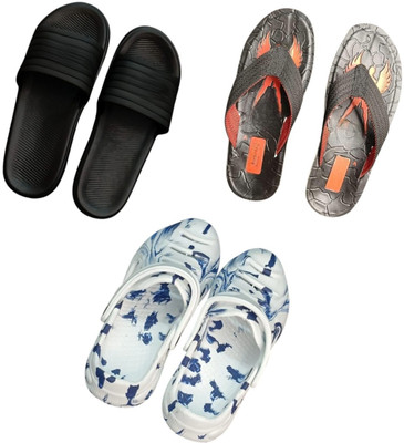 BLIBBERS Men Slippers(Black, Black, Multicolor , 9)
