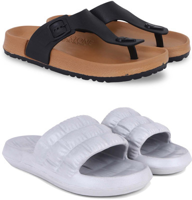 Pampy Angel Men Slippers(Beige, Grey , 6)