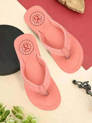 CIBEK Women Flip Flops(Pink , 5)