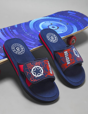 Belizza Men Slides(Blue, Red , 6)