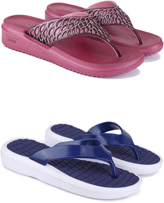 ABN Women Slippers(Blue, Pink , 8)