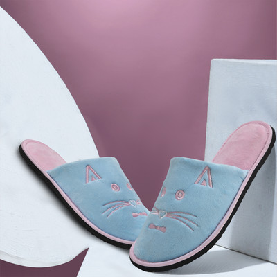 Star Fish Women House Slipper for Women Soft Sole Bedroom Indoor Winter Home Slides Slippers(Blue , 6)