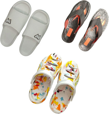 BLIBBERS Men Slippers(Grey, Black, Multicolor , 9)