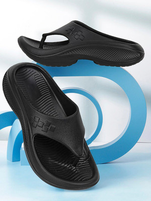 CLYMB Men Flip Flops(Black , 9)