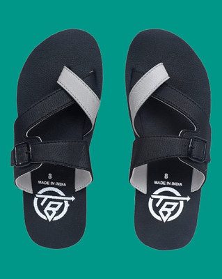 THE BABA Men Flip Flops(Blue , 8)