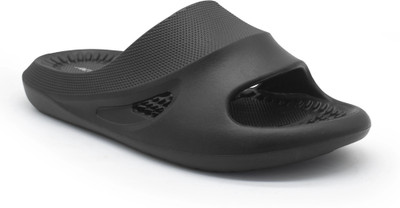 action Men Lightweight Comfortable Cushioned Stylish Slides(Black , 7)