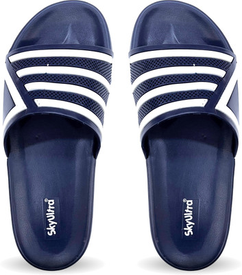 Skyultra Men Slides(Blue, White , 7)